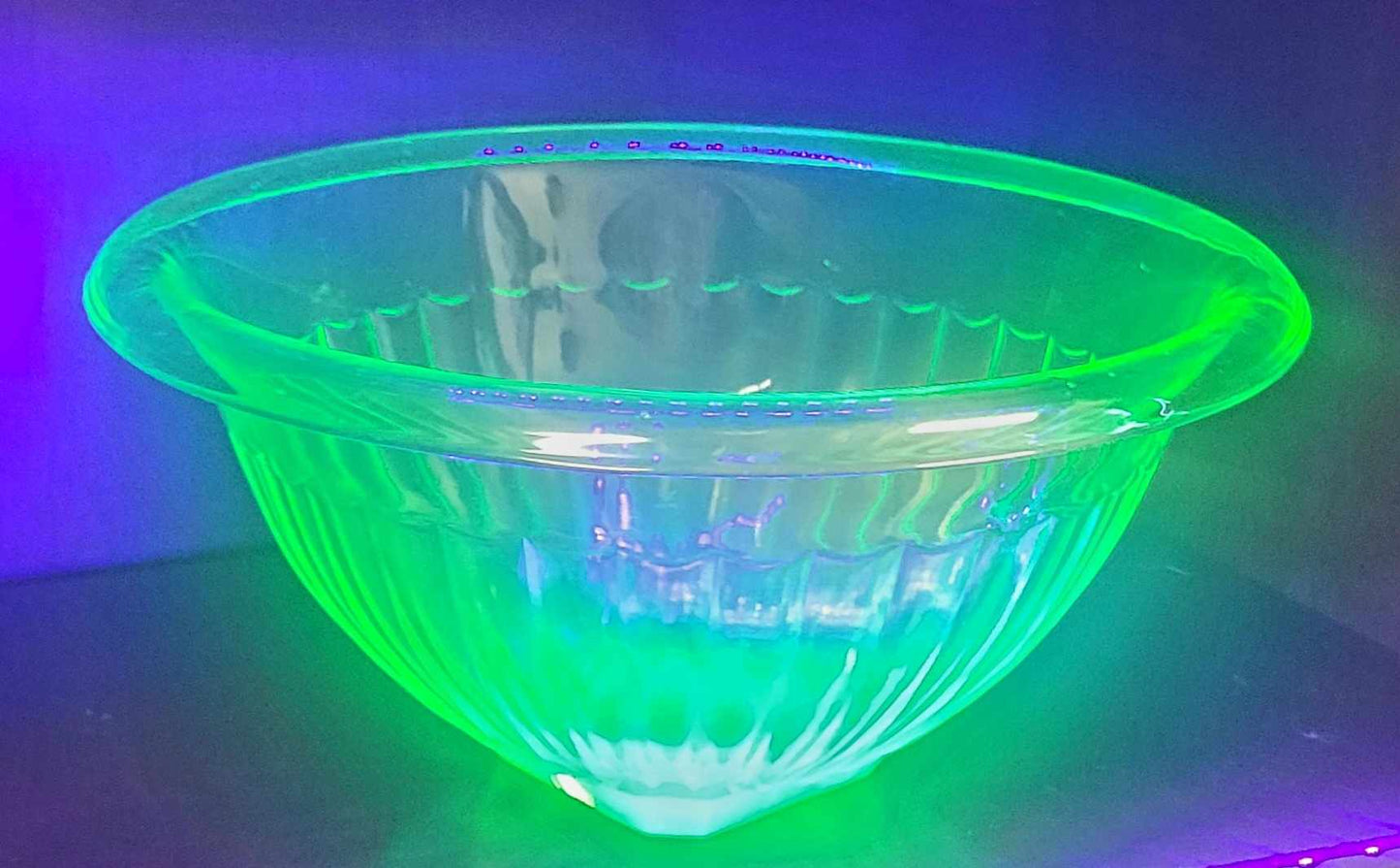 Very Large Uranium Glass Bowl