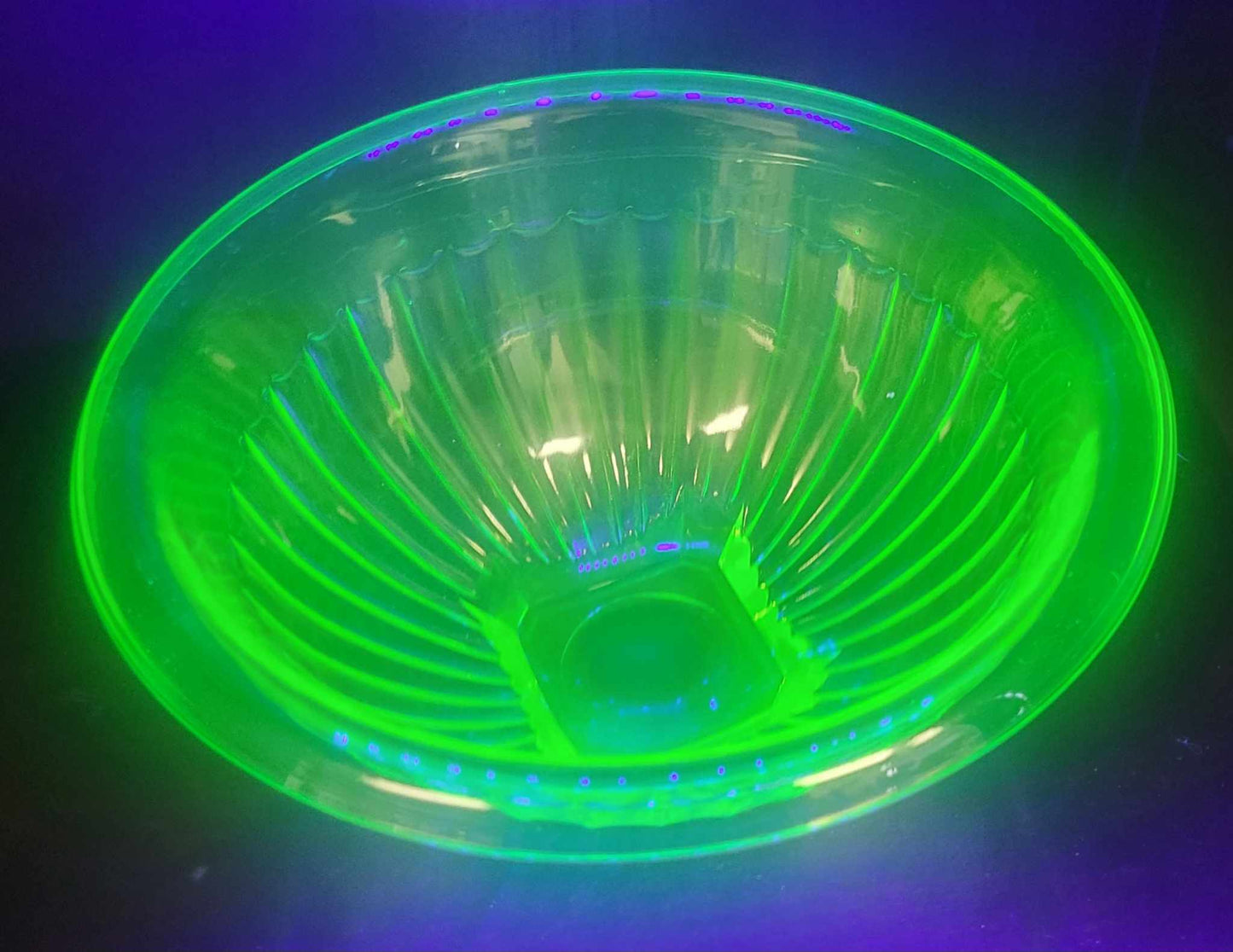 Very Large Uranium Glass Bowl