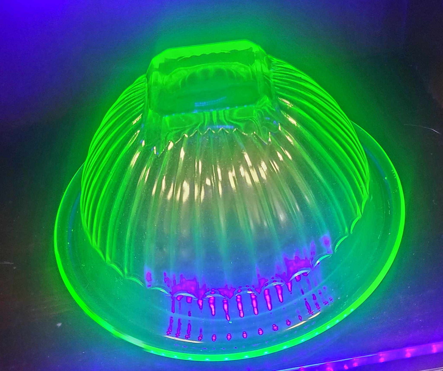 Very Large Uranium Glass Bowl
