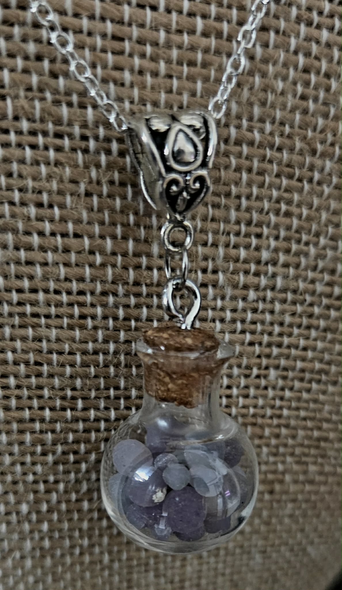 Grape Agate Bottle Necklace