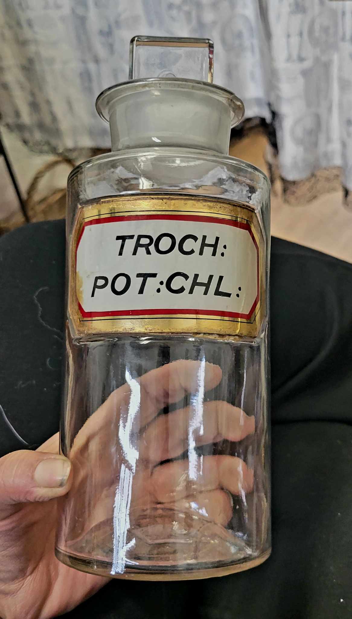 Large Gold trim Label Apotheary Jar