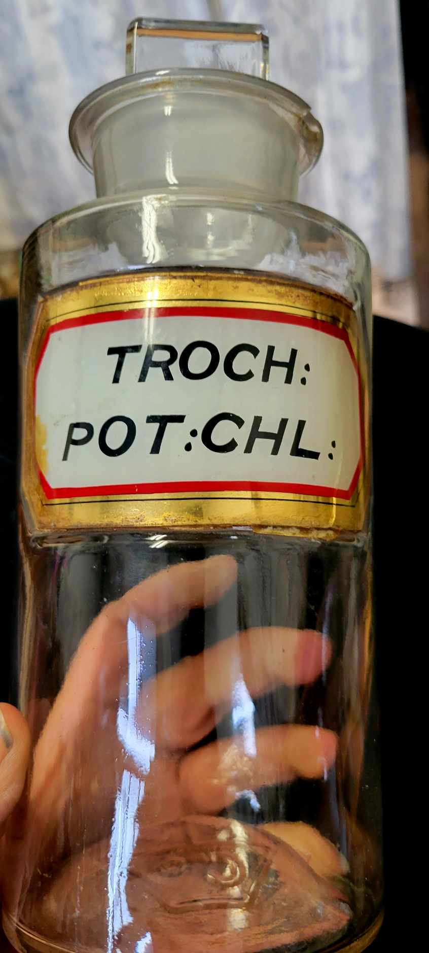 Large Gold trim Label Apotheary Jar