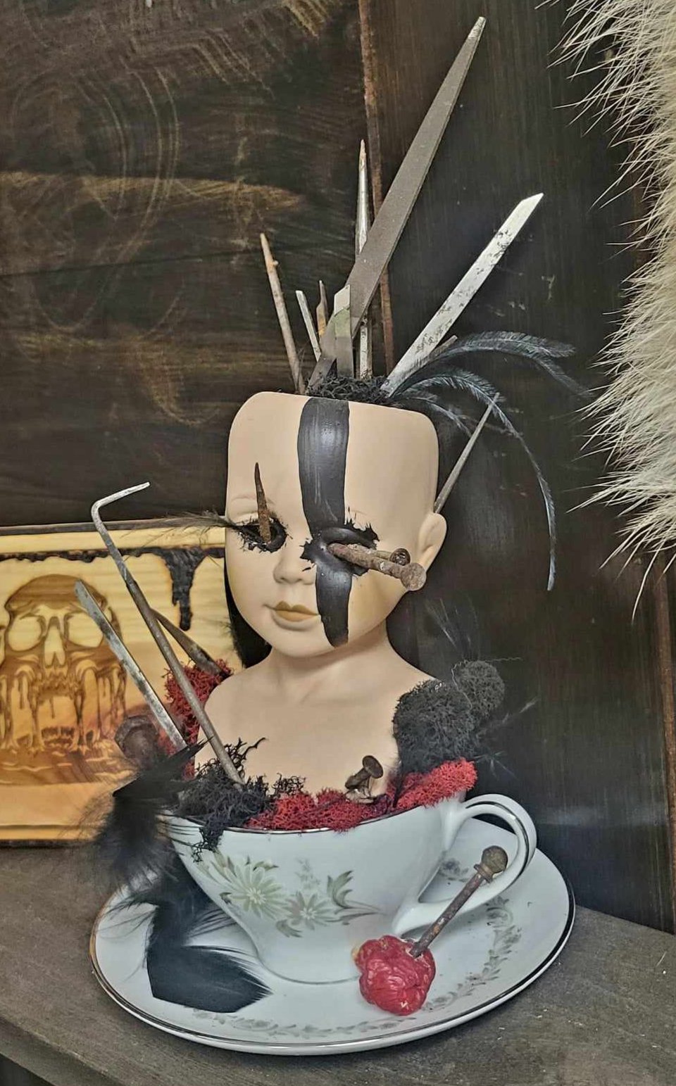 Unique Doll Art Piece READ DESCRIPTION