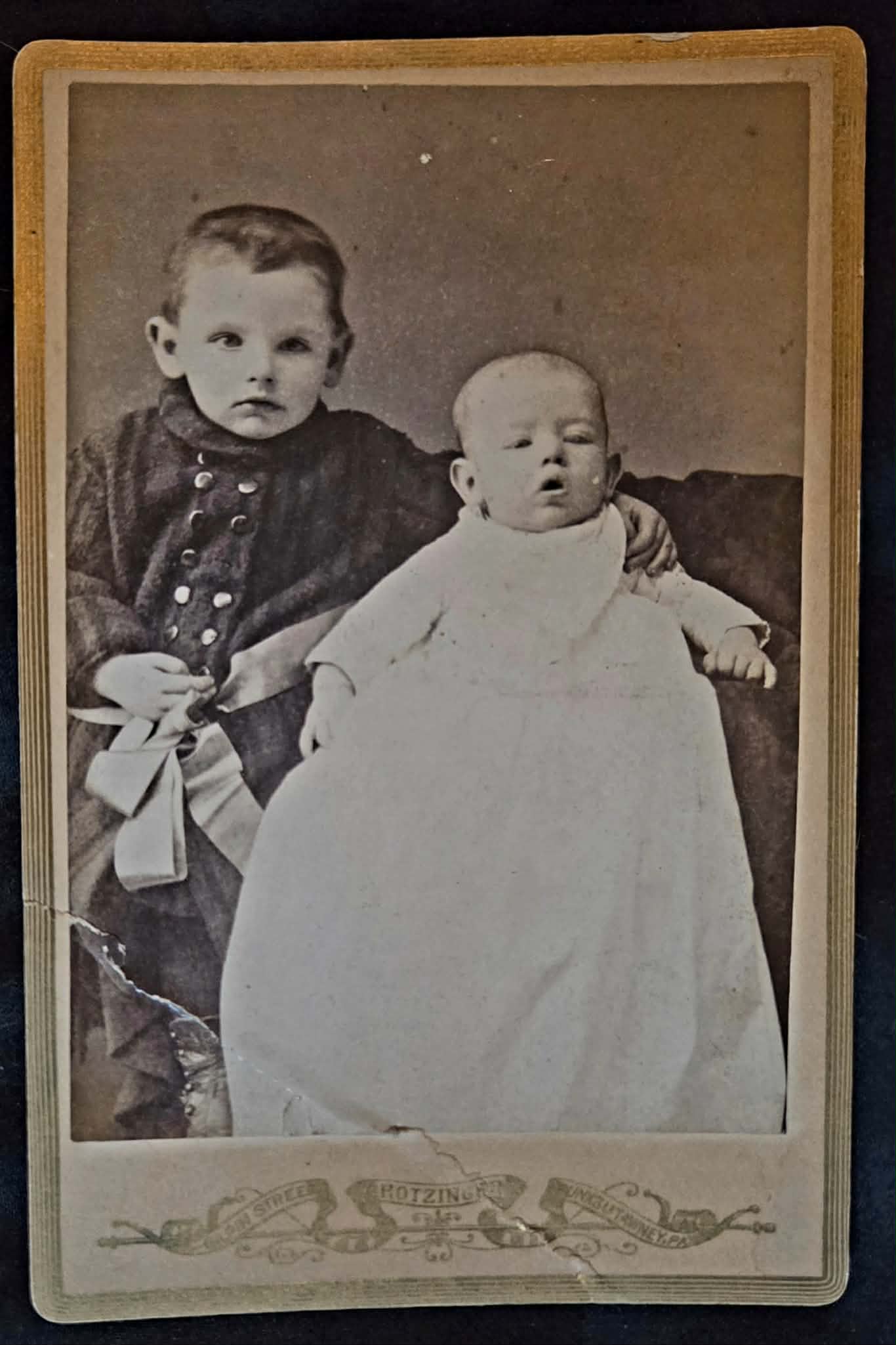 Antique Portrait of Two Children