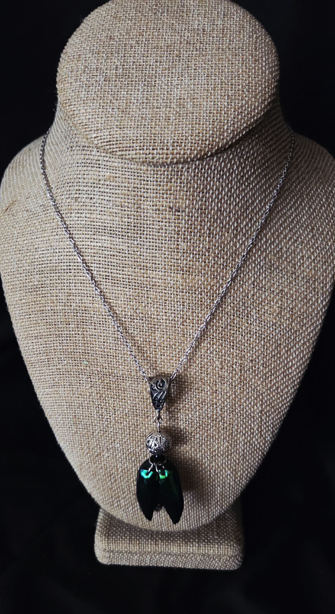 Jewel Beetle Wing Necklace