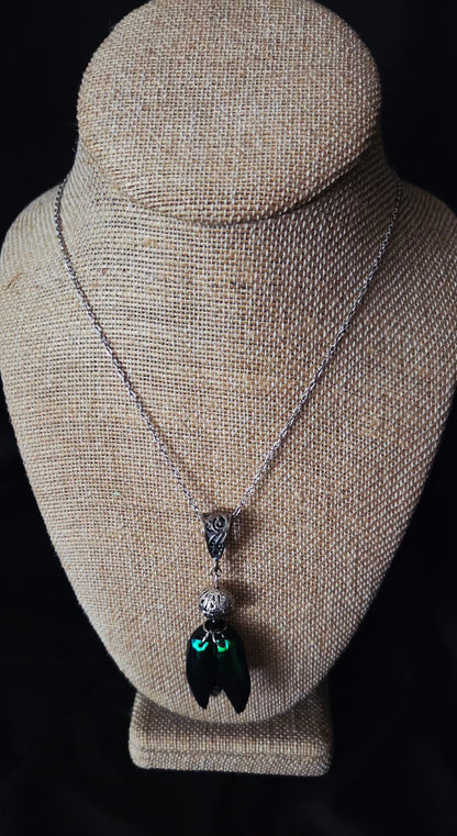 Jewel Beetle Wing Necklace