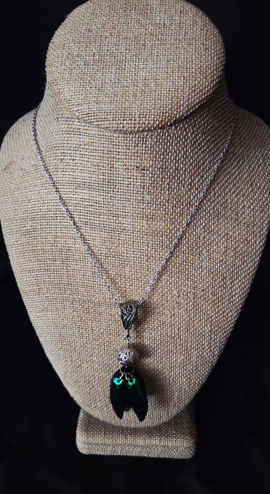 Jewel Beetle Wing Necklace