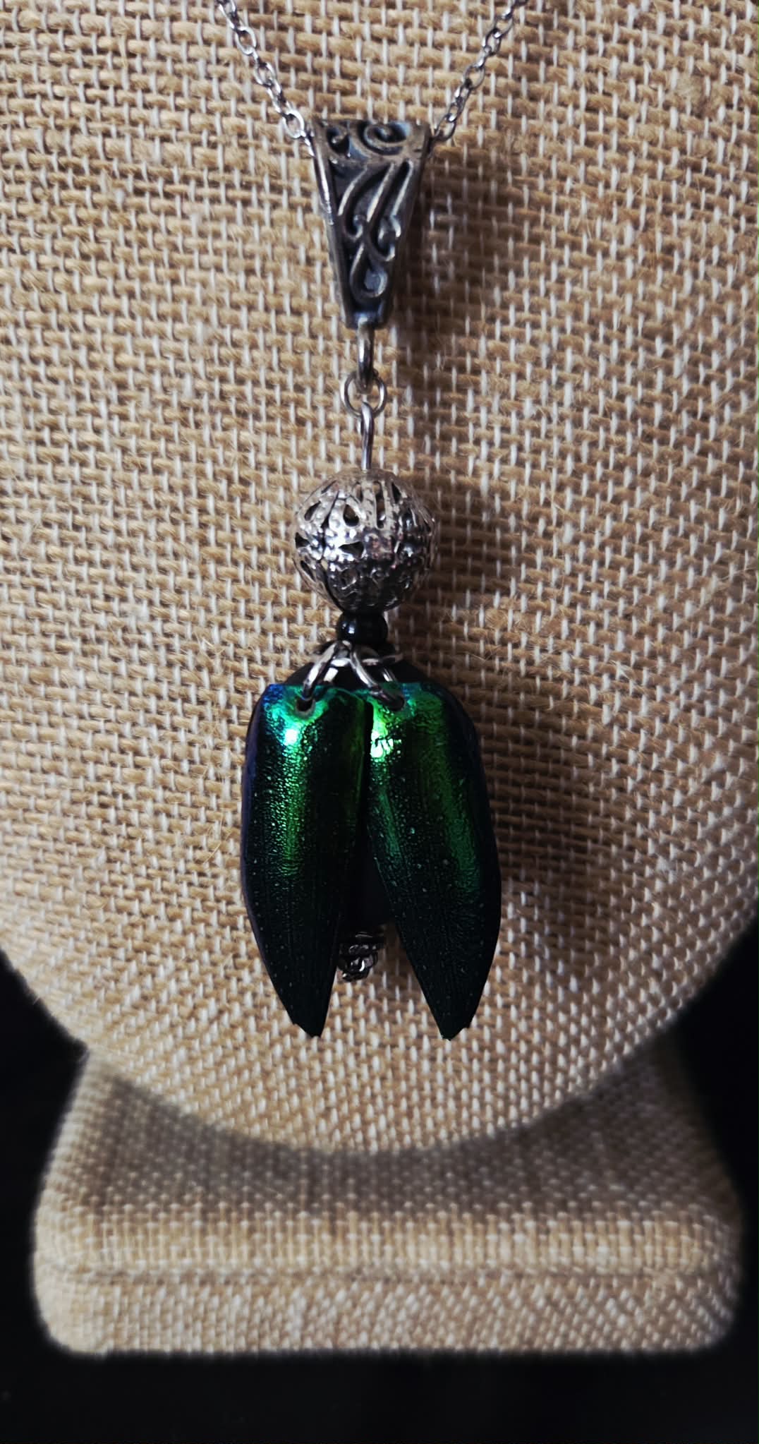Jewel Beetle Wing Necklace