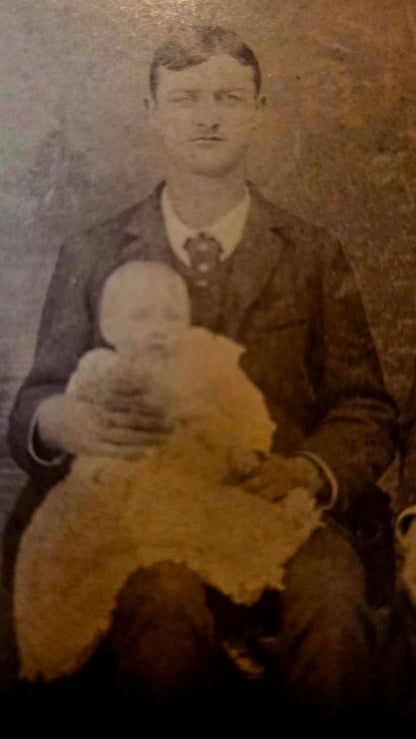 Antique Portrait of Mother, Father and infant