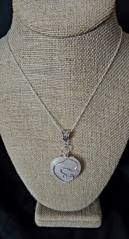 Heart Rose Quartz Necklace