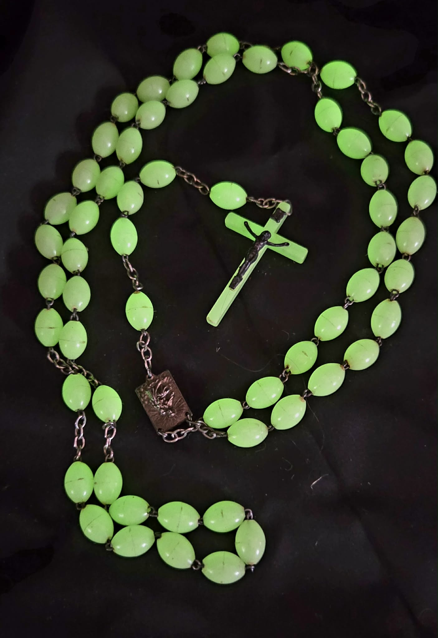 Vintage Glowing Rosary Necklace