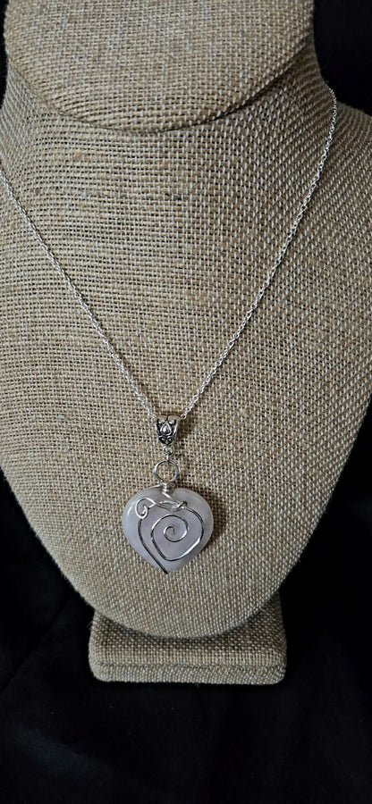 Heart Rose Quartz Necklace