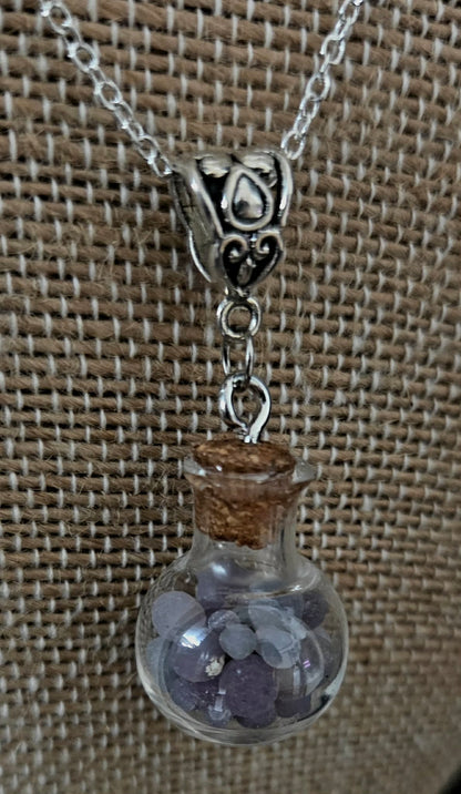 Grape Agate Bottle Necklace