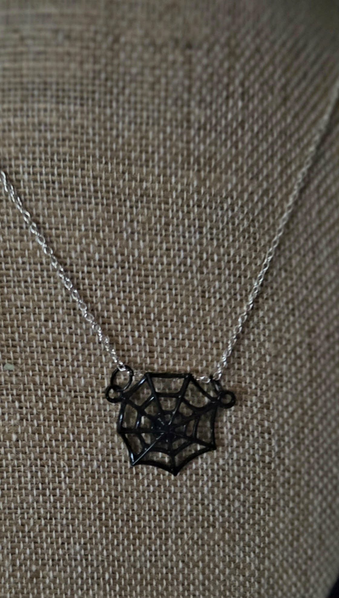 Black Spiderweb Necklace