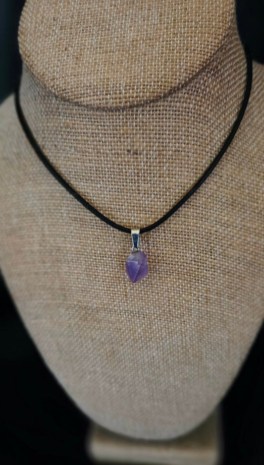 Raw Amethyst Point Necklace