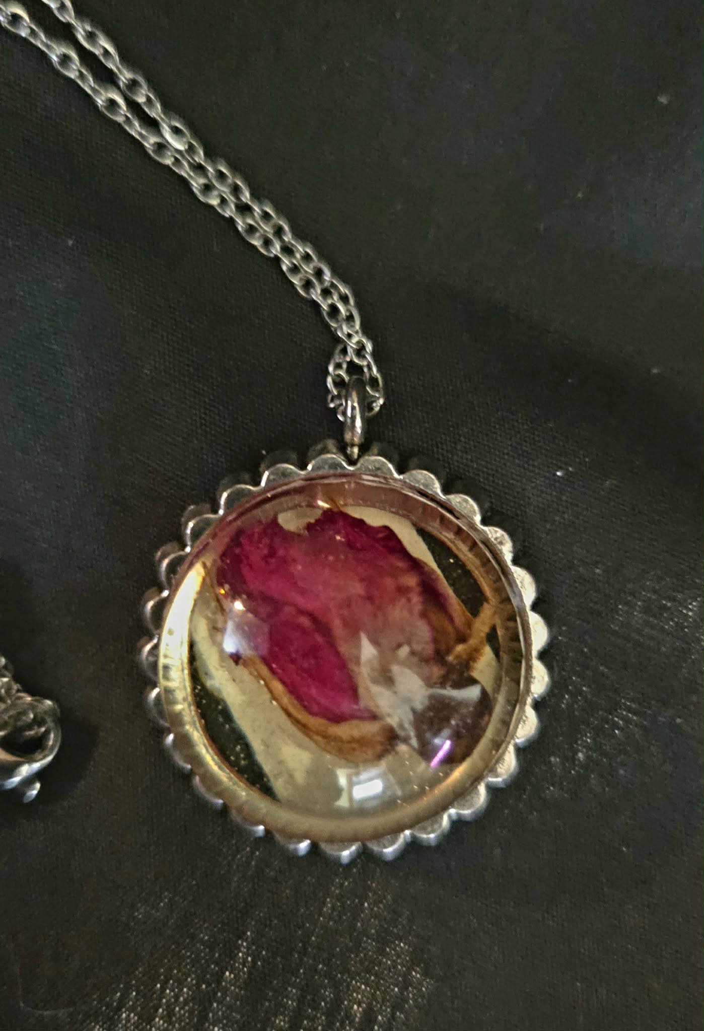 Real Rosebud Necklace