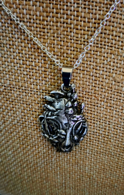 Cat and Mushroom Necklace