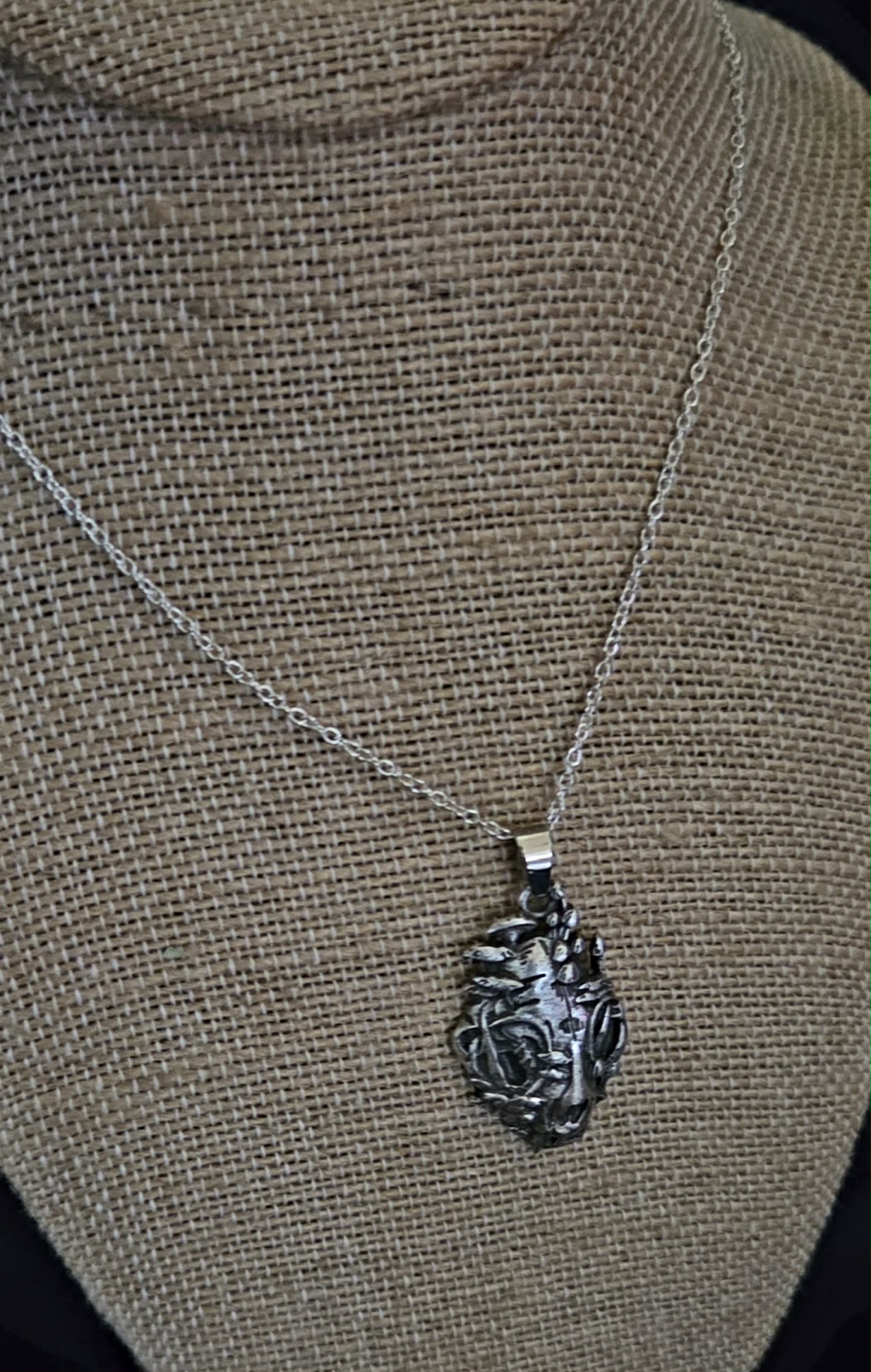 Cat and Mushroom Necklace