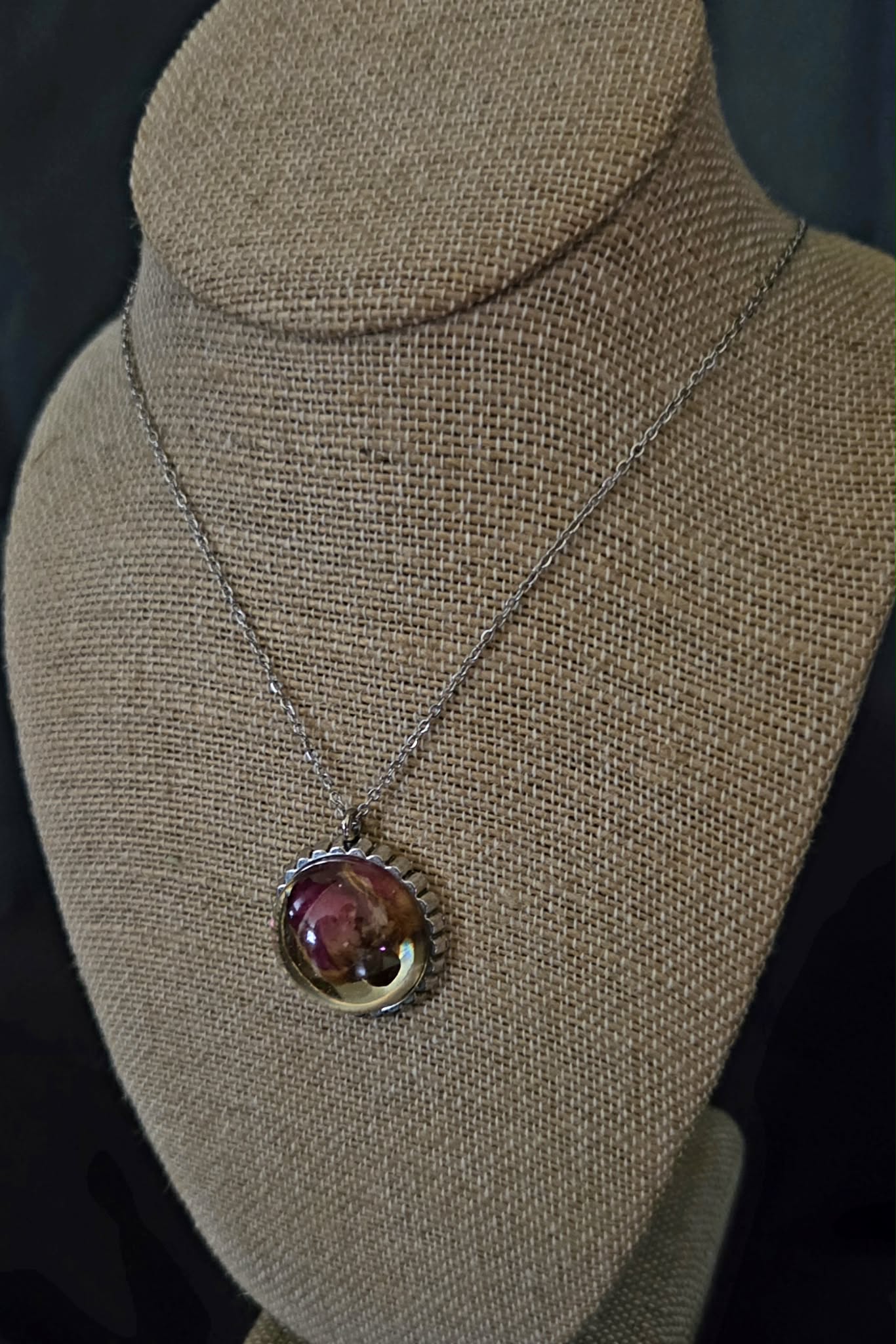 Real Rosebud Necklace