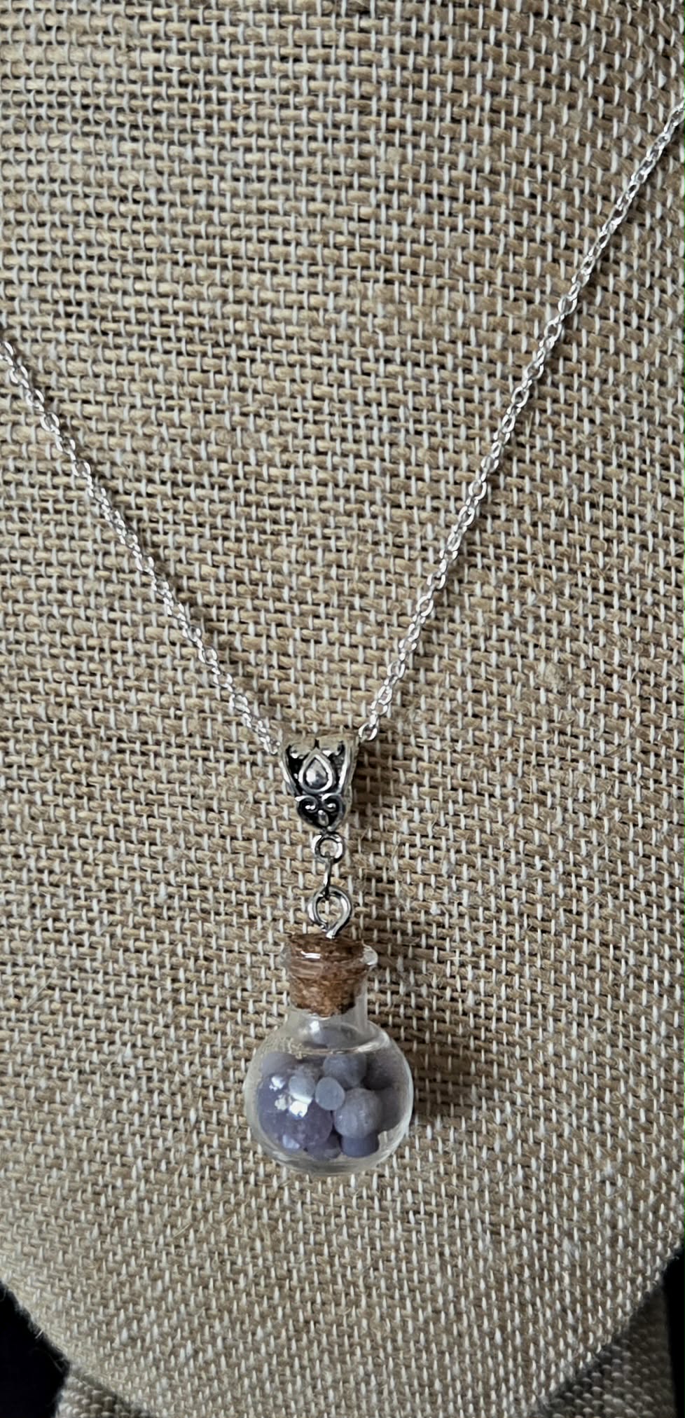 Grape Agate Bottle Necklace