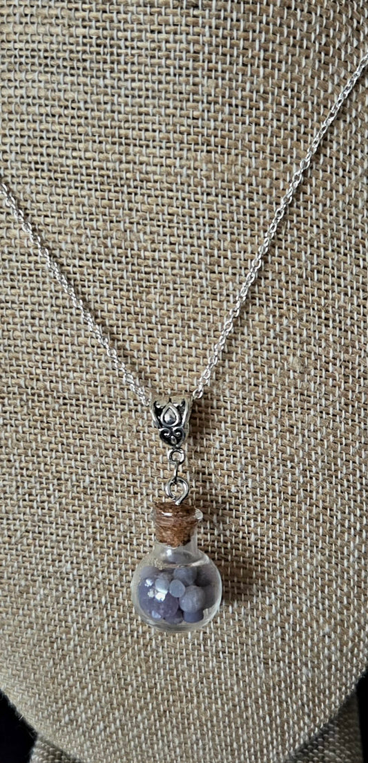 Grape Agate Bottle Necklace